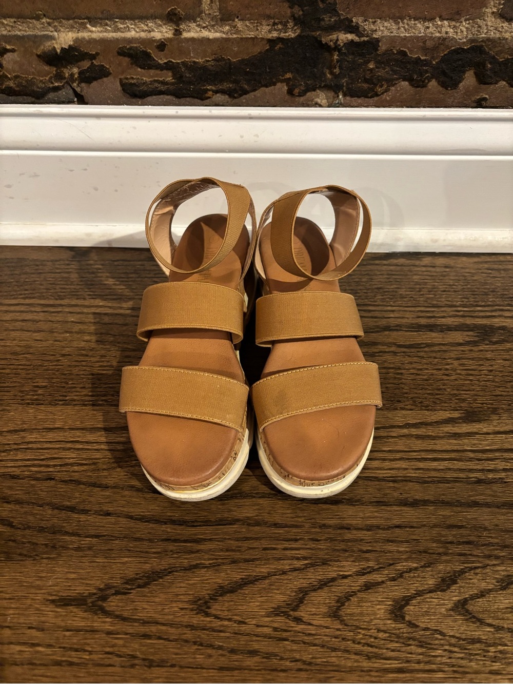 Tan Strappy Platform Sandals